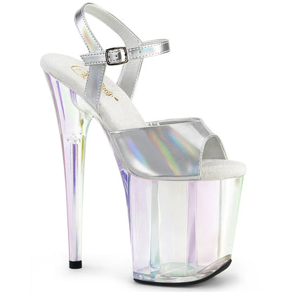 FLAMINGO-809HT *8" Heel, 4" Holo Tinted PF Ankle Strap Sandal