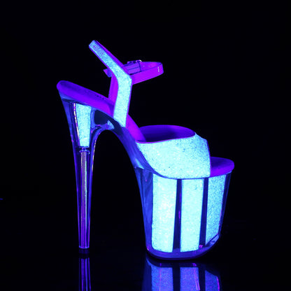 FLAMINGO-810UVG 8" Heel, 4" PF Ankle Strap Sandal w/Glitter Inserts