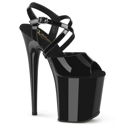 FLAMINGO-824 8" Heel, 4" PF Criss Cross Ankle Strap Sandal
