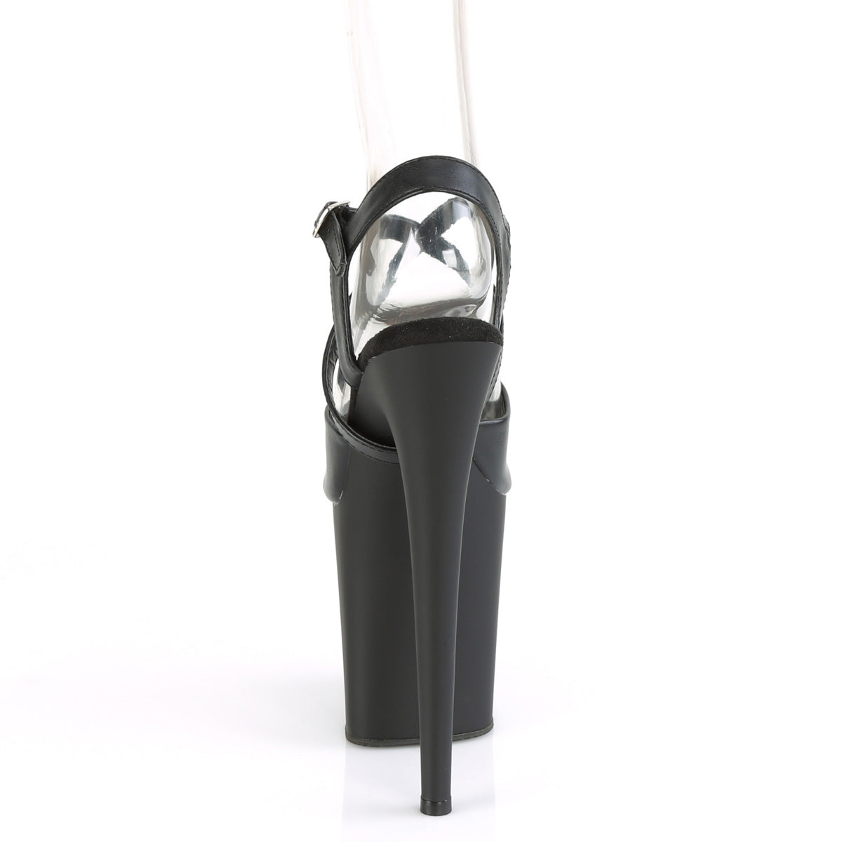 FLAMINGO-824 8" Heel, 4" PF Peep Toe Criss Cross Ankle Strap Sandal