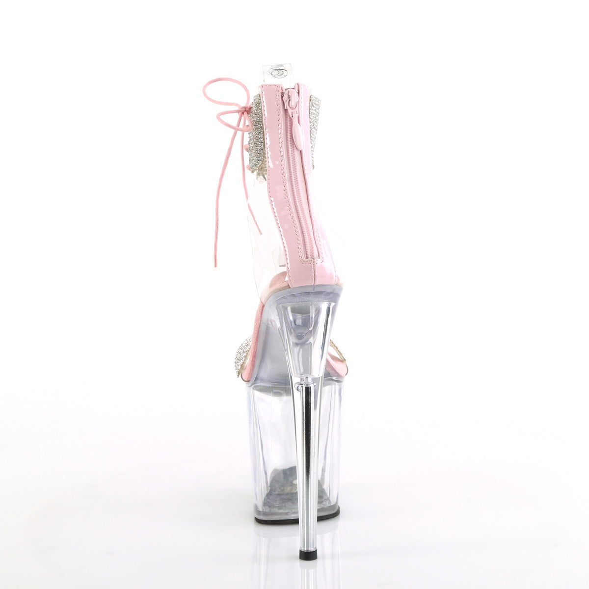 FLAMINGO-827RS *8" Heel, 4" PF Ankle Cuff Sandal w/RS, Back Zip