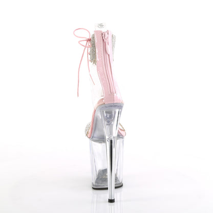 FLAMINGO-827RS *8" Heel, 4" PF Ankle Cuff Sandal w/RS, Back Zip