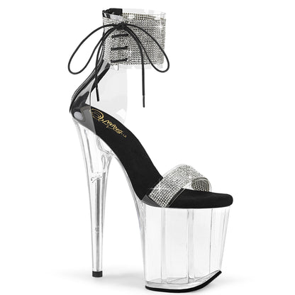 FLAMINGO-827RS *8" Heel, 4" PF Ankle Cuff Sandal w/RS, Back Zip
