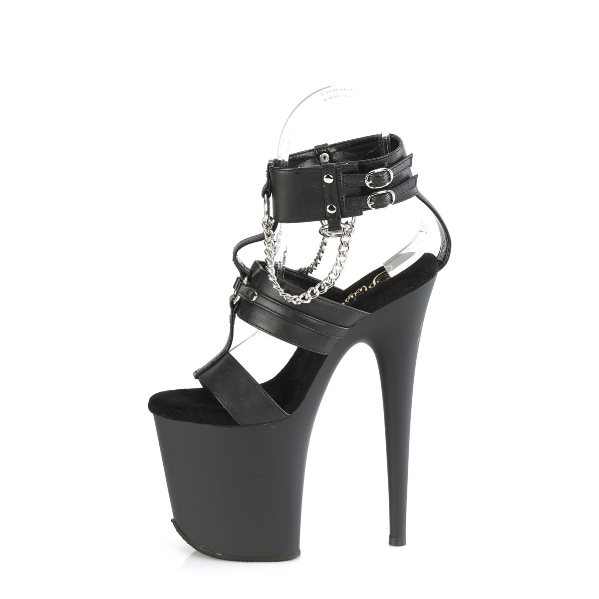 FLAMINGO-861 8" Heel, 4" PF 3 Band T-Strap Ankle Strap Sandal