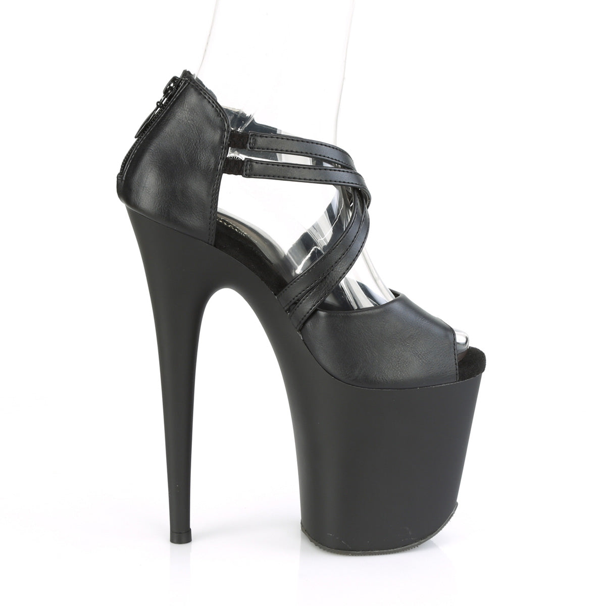 FLAMINGO-865 *8" Heel, 4" PF Peep Toe Close Back Sandal