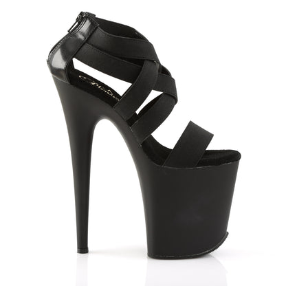 FLAMINGO-869 8" Heel, 4" PF Criss Cross Closed Back Sandal, Back Zip