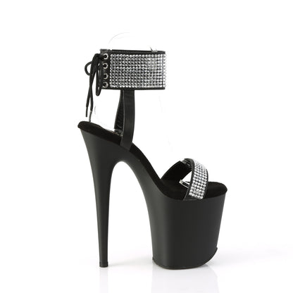 FLAMINGO-870 *8" Heel, 4" PF Back Tie Ankle Cuff Sandal w/RS