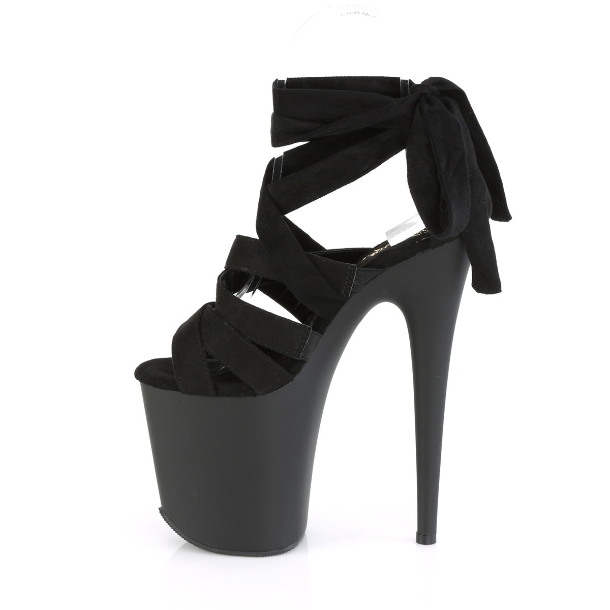 FLAMINGO-876 8" Heel, 4" PF Criss Cross Ankle Wrap Sandal
