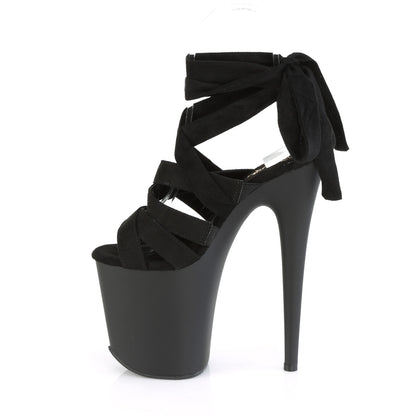 FLAMINGO-876 8" Heel, 4" PF Criss Cross Ankle Wrap Sandal