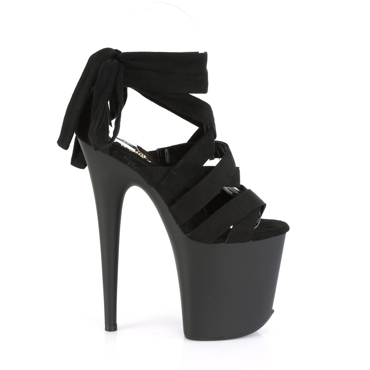FLAMINGO-876 8" Heel, 4" PF Criss Cross Ankle Wrap Sandal