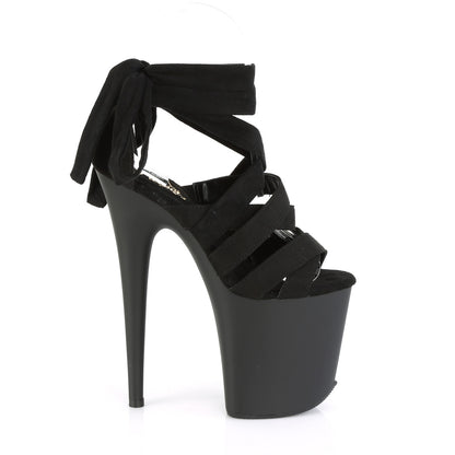 FLAMINGO-876 8" Heel, 4" PF Criss Cross Ankle Wrap Sandal