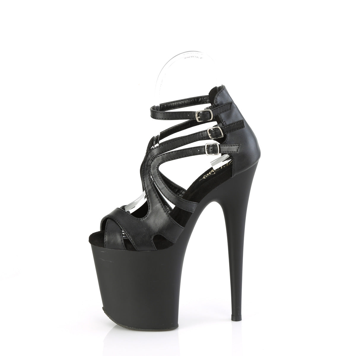FLAMINGO-877 *8" Heel, 4" PF Strappy Close Back Ankle Strap Sandal