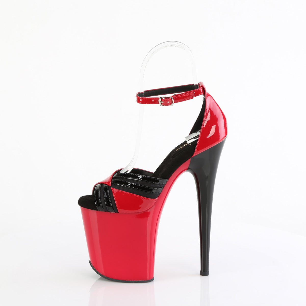 FLAMINGO-884 *8" Heel, 4" PF Two Tone Close Back Ankle Strap Sandal
