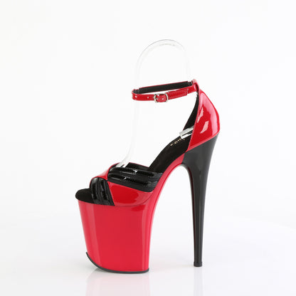 FLAMINGO-884 *8" Heel, 4" PF Two Tone Close Back Ankle Strap Sandal