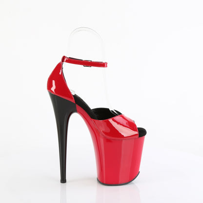 FLAMINGO-884 *8" Heel, 4" PF Two Tone Close Back Ankle Strap Sandal