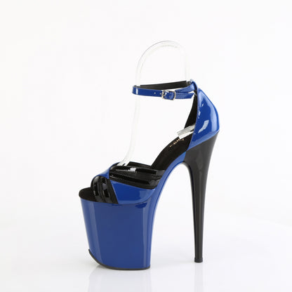FLAMINGO-884 *8" Heel, 4" PF Two Tone Close Back Ankle Strap Sandal