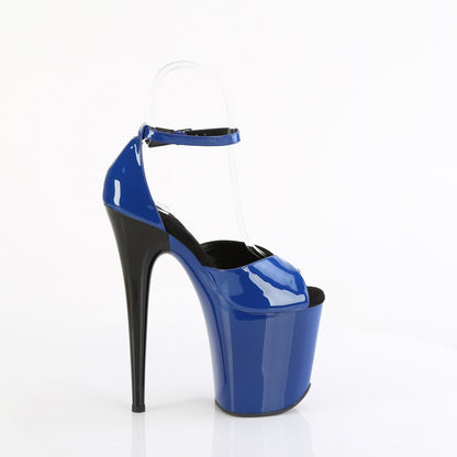 FLAMINGO-884 *8" Heel, 4" PF Two Tone Close Back Ankle Strap Sandal