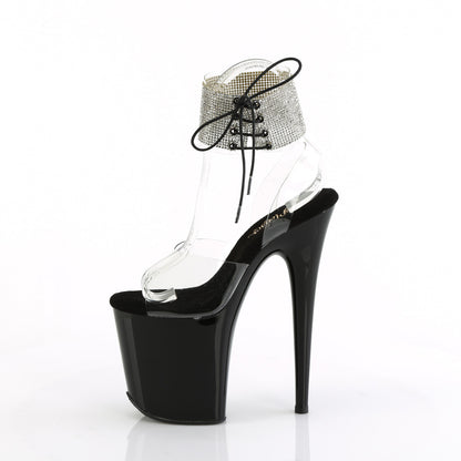 FLAMINGO-891-2RS *8" Heel, 4" PF Rhinestoned Ankle Cuff Sandal