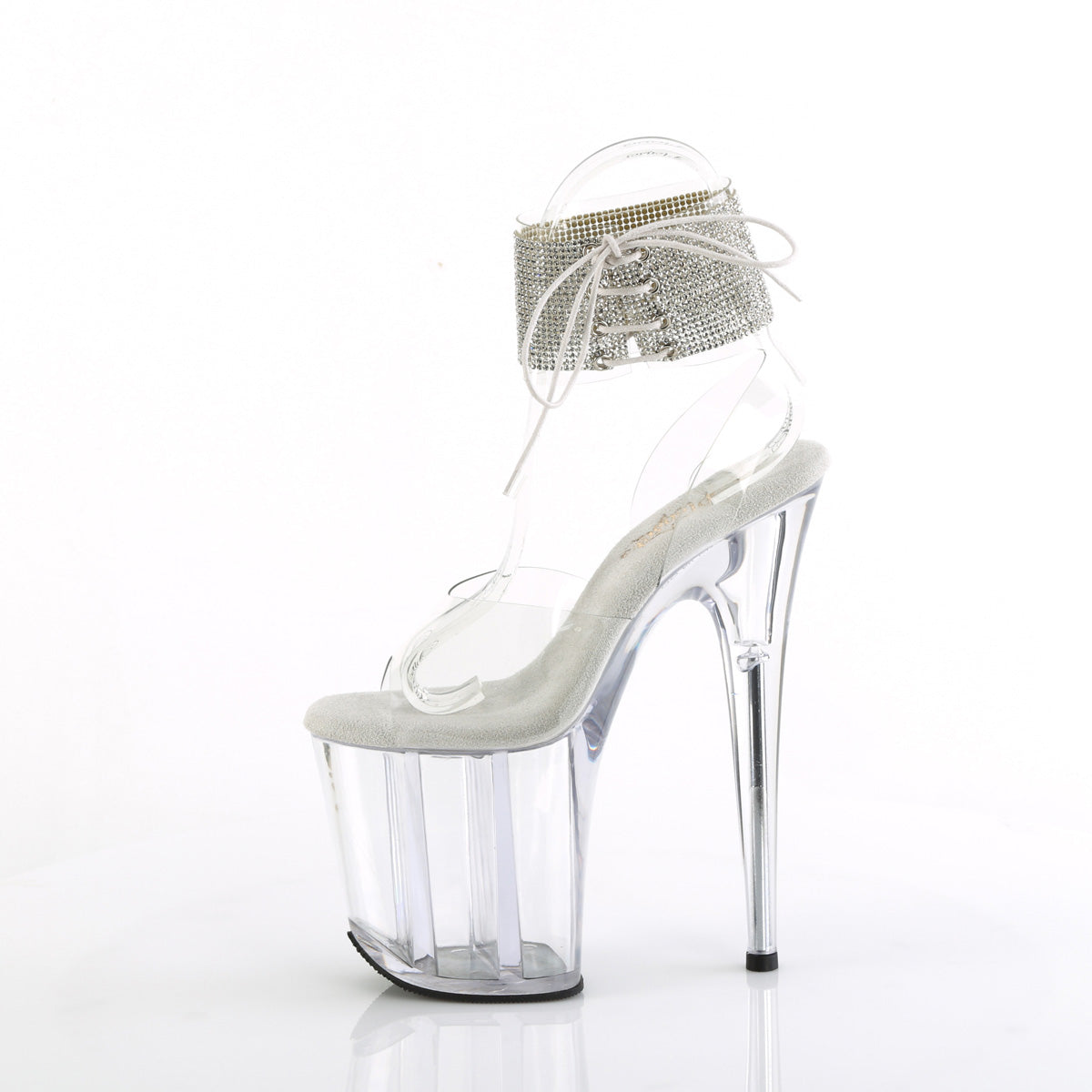 FLAMINGO-891-2RS *8" Heel, 4" PF Rhinestoned Ankle Cuff Sandal