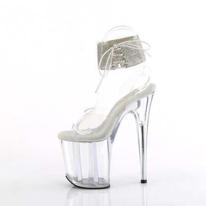 FLAMINGO-891-2RS *8" Heel, 4" PF Rhinestoned Ankle Cuff Sandal