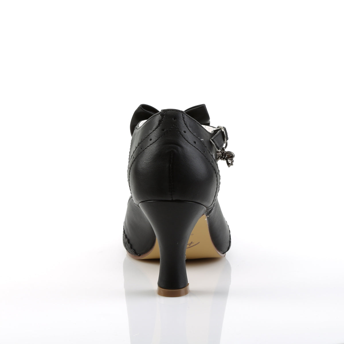 FLAPPER-11 *3" Kitten Heel Round Toe T-Strap Pump W/ Bow