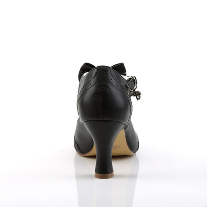 FLAPPER-11 *3" Kitten Heel Round Toe T-Strap Pump W/ Bow