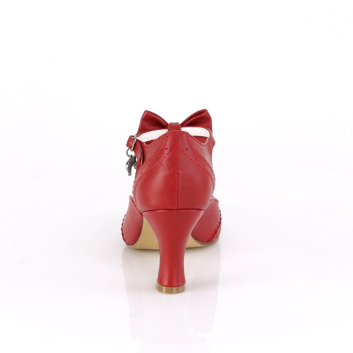 FLAPPER-11 *3" Kitten Heel Round Toe T-Strap Pump w/Bow
