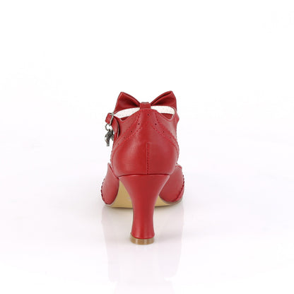 FLAPPER-11 *3" Kitten Heel Round Toe T-Strap Pump w/Bow