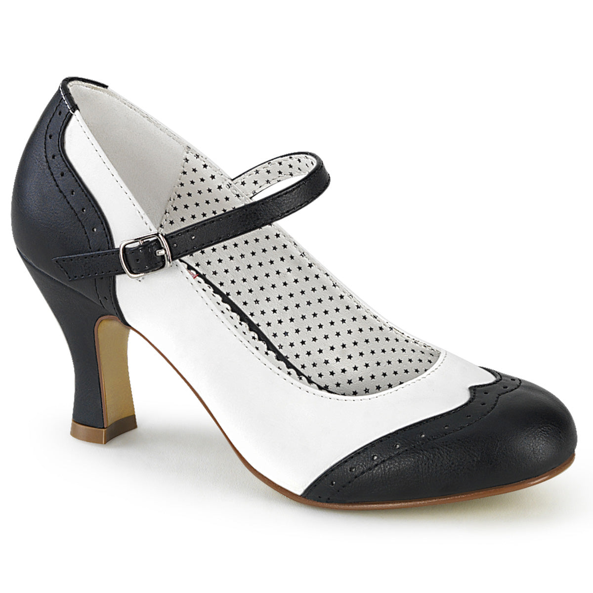 FLAPPER-25 3" Kitten Heel Round Toe Spectator Maryjane Pump