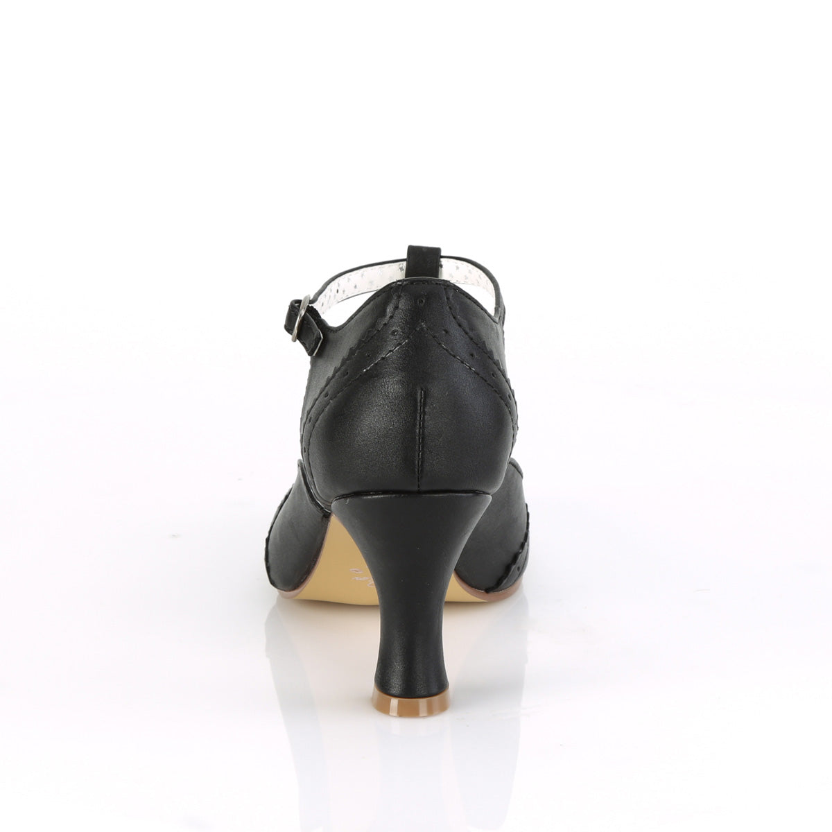 FLAPPER-26 3" Kitten Heel Round Toe T-Strap Pump