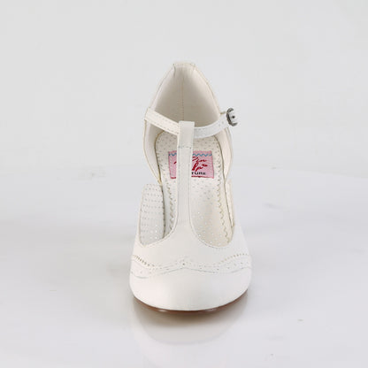FLAPPER-26 3" Kitten Heel Round Toe T-Strap Pump