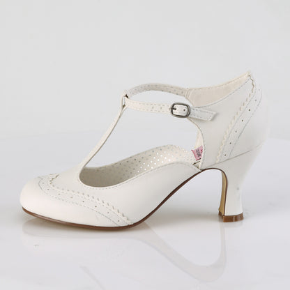 FLAPPER-26 3" Kitten Heel Round Toe T-Strap Pump