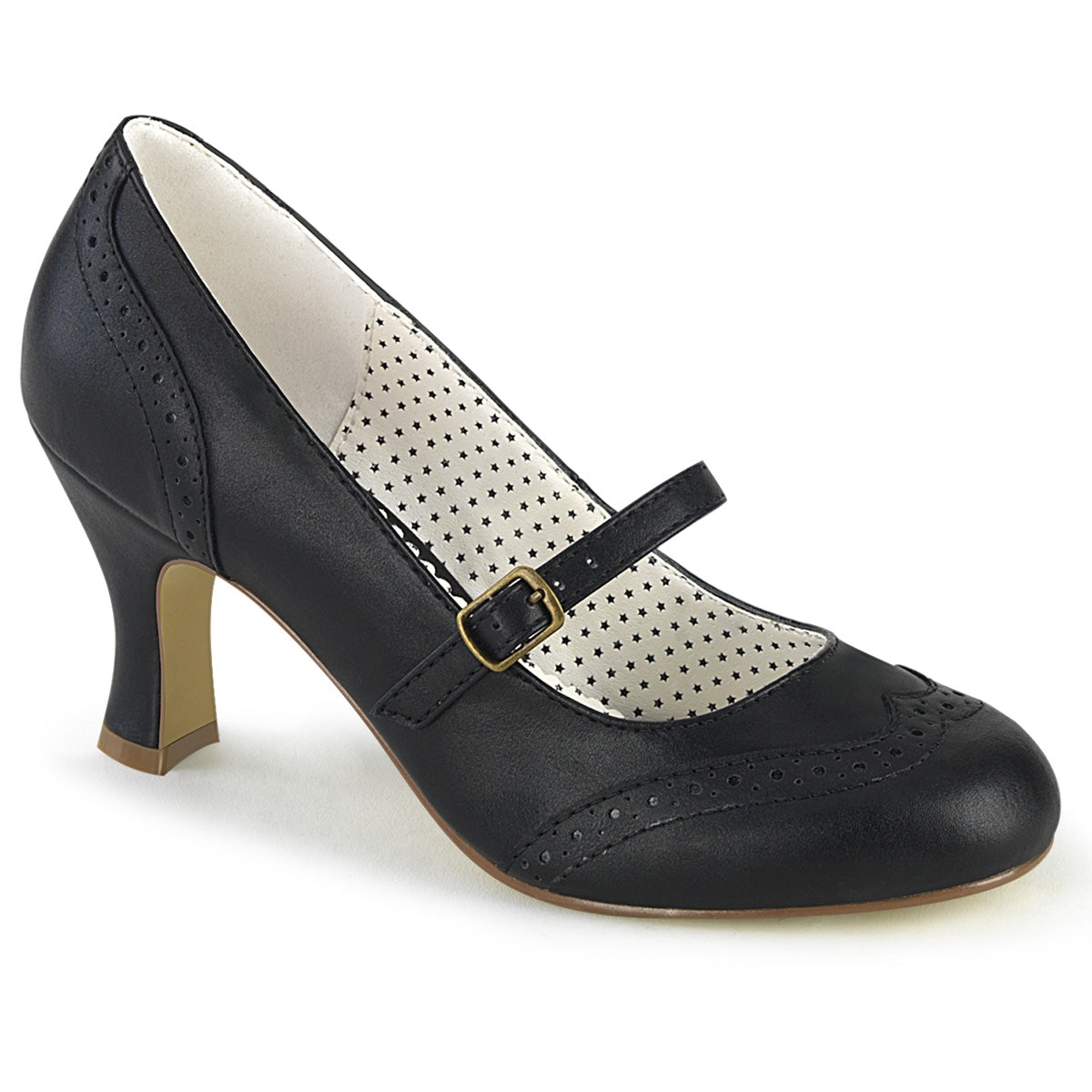 FLAPPER-32 **3" Kitten Heel Round Toe Maryjane Pump