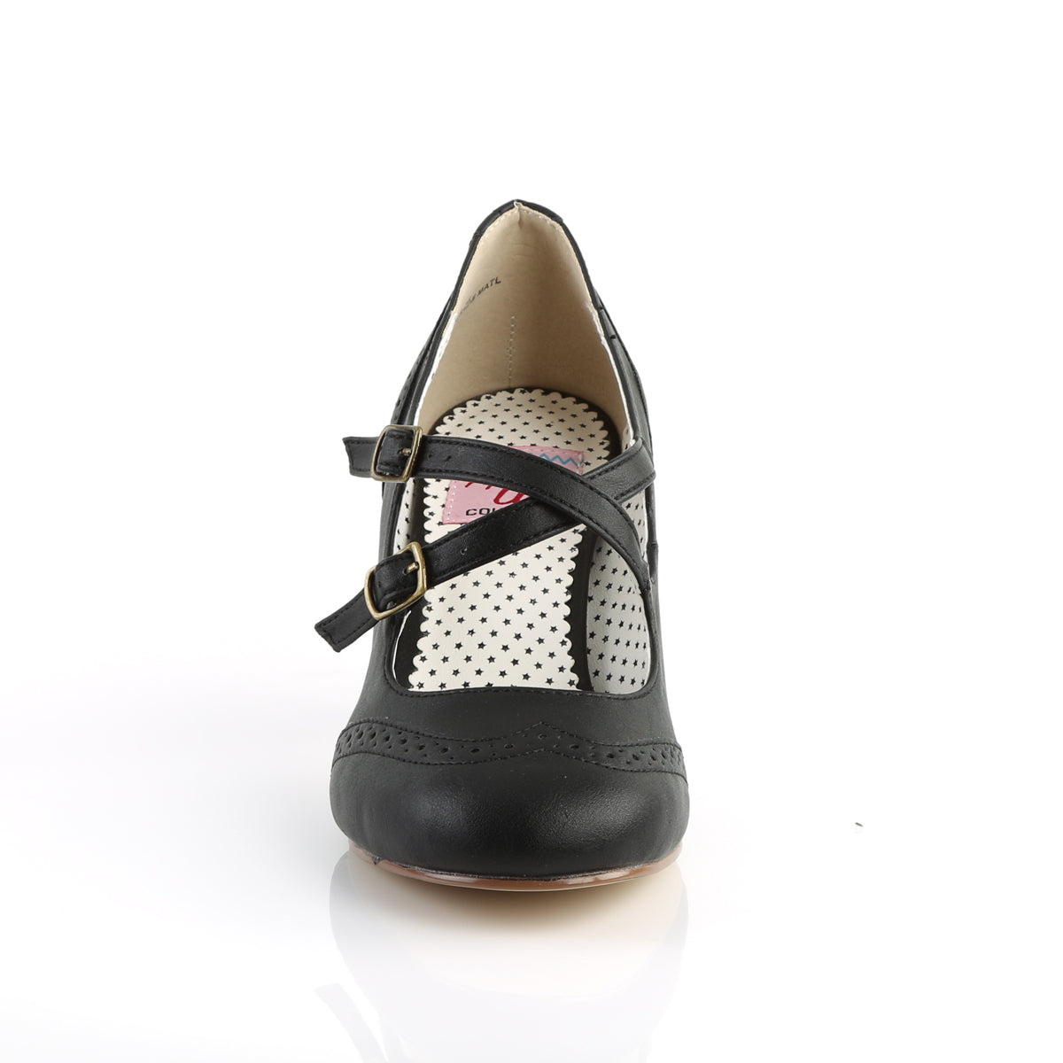 FLAPPER-35 3" Kitten Heel Round Toe Criss-Cross Mary Jane Pump