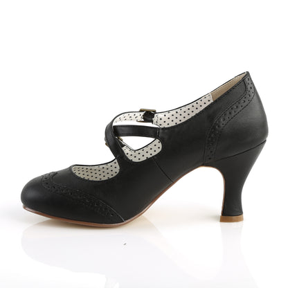 FLAPPER-35 3" Kitten Heel Round Toe Criss-Cross Mary Jane Pump