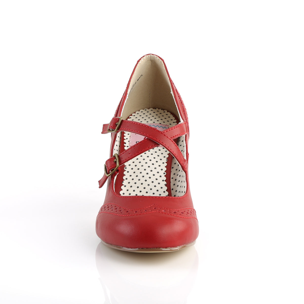FLAPPER-35 3" Kitten Heel Round Toe Criss-Cross Mary Jane Pump