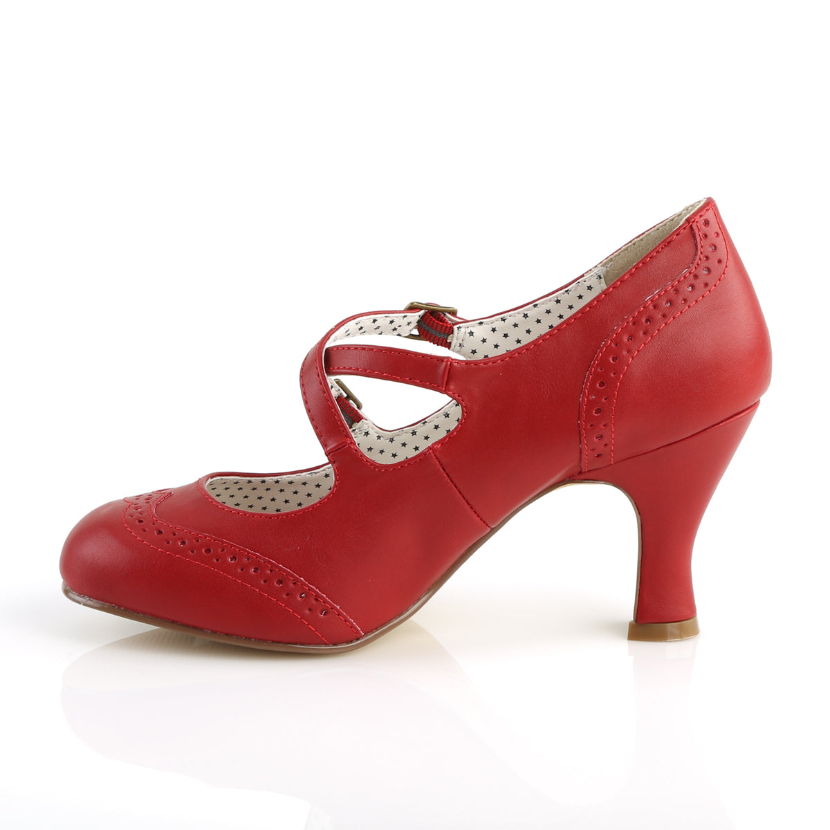 FLAPPER-35 3" Kitten Heel Round Toe Criss-Cross Mary Jane Pump