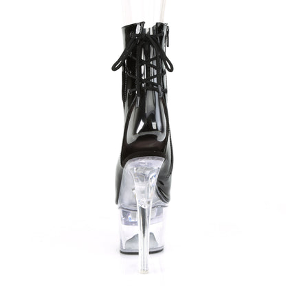 FLASHDANCE-1018-7 7" Heel,2 3/4" PF LED Illuminated Open Ankle Boot, Side Zip