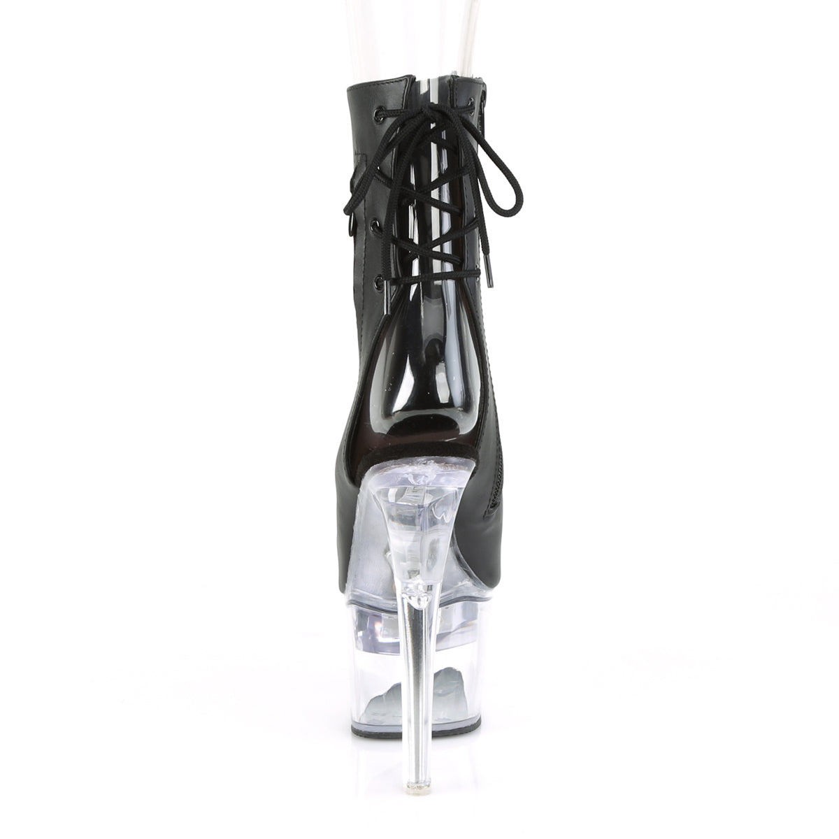 FLASHDANCE-1018-7 7" Heel,2 3/4" PF LED Illuminated Open Ankle Boot, Side Zip