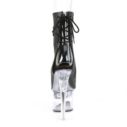 FLASHDANCE-1018-7 7" Heel,2 3/4" PF LED Illuminated Open Ankle Boot, Side Zip