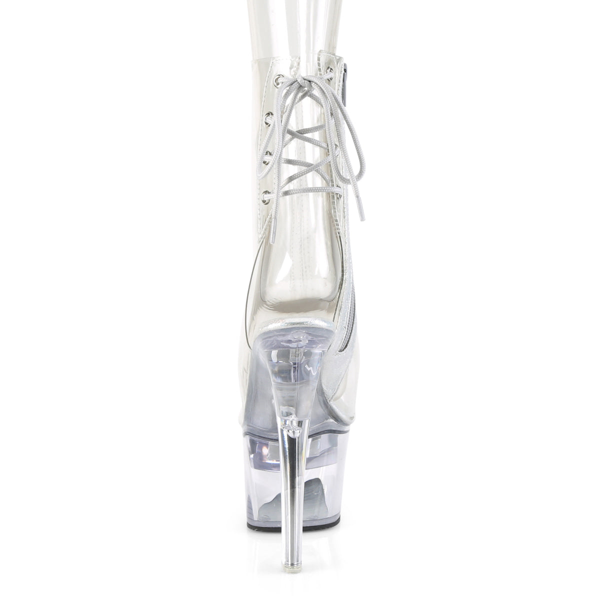 FLASHDANCE-1018C-7 *7" Heel,2 3/4" PF LED Illuminated Open Ankle Boot, Side Zip