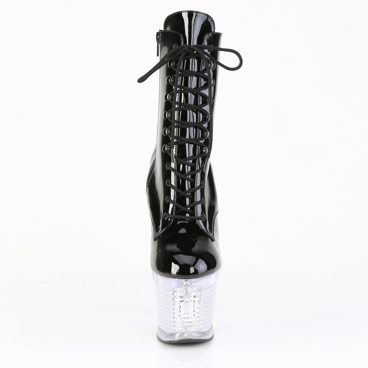 FLASHDANCE-1020SPEC 7" Heel, 3" Textured PF LED Illuminated Ankle Boot, Side Zip