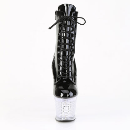 FLASHDANCE-1020SPEC 7" Heel, 3" Textured PF LED Illuminated Ankle Boot, Side Zip
