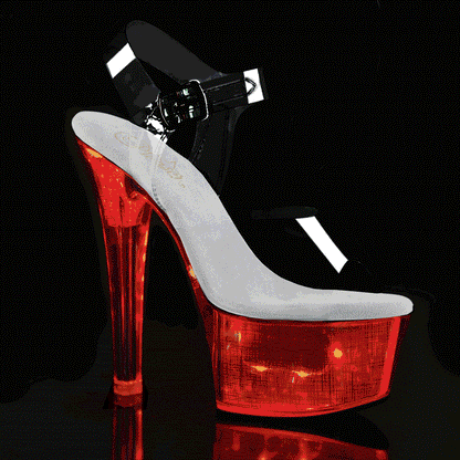 FLASHDANCE-608CH 6" Heel, 2 1/4" PF LED Illuminated Ankle Strap Sandal