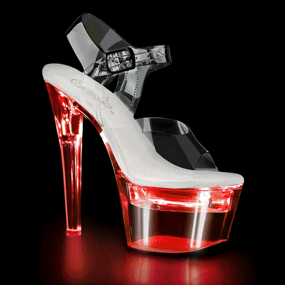 FLASHDANCE-708 7" Heel, 2 3/4" Platform LED Illuminated Ankle Strap Sandal