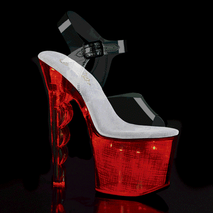 FLASHDANCE-708SCH 7" Scalloped Heel, 3 1/4" PF LED Illuminated Sandal