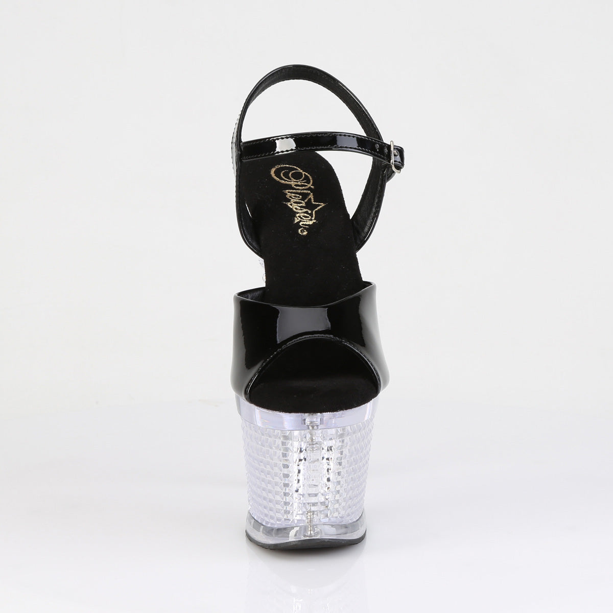 FLASHDANCE-709SPEC 7" Heel, 3" Textured PF LED Illuminated Ankle Strap Sandal