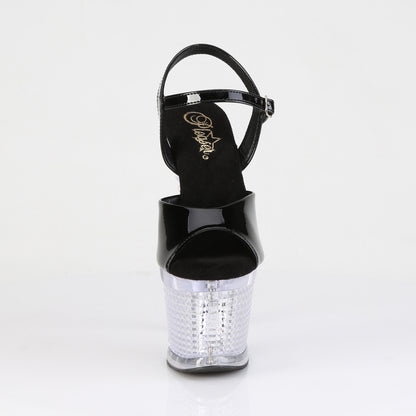 FLASHDANCE-709SPEC 7" Heel, 3" Textured PF LED Illuminated Ankle Strap Sandal