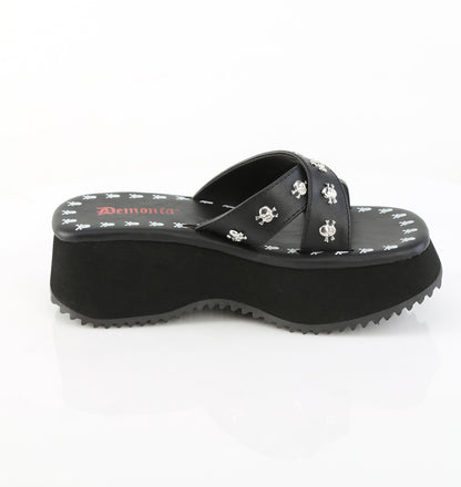FLIP-05 2 1/2" Skull Print & Studs Sandal