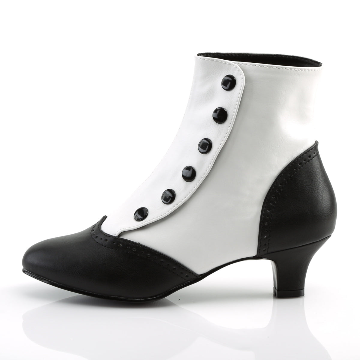 FLORA-1023 2" Heel Button Spat Ankle Boot